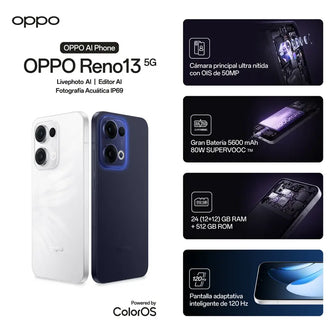 Celular Oppo Reno 13 512GB 5G Y Reloj, Blanco