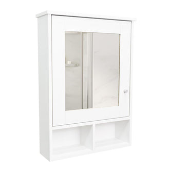 Gabinete de Baño Egeo, Blanco, con Puerta Espejo y Tres Entrepaños Para Ubicar Objetos