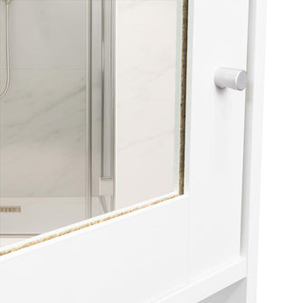 Gabinete de Baño Egeo, Blanco, con Puerta Espejo y Tres Entrepaños Para Ubicar Objetos