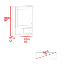 Gabinete de Baño Egeo, Blanco, con Puerta Espejo y Tres Entrepaños Para Ubicar Objetos