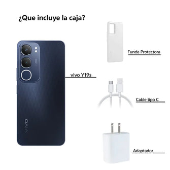 Celular 4G Vivo Y19s 256GB y Audifonos, Negro