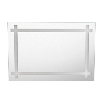 Espejo Rectangular Broni, Gris, con Diseño en Sandblasting