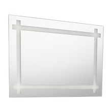 Espejo Rectangular Broni, Gris, con Diseño en Sandblasting
