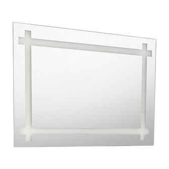 Espejo Rectangular Broni, Gris, con Diseño en Sandblasting