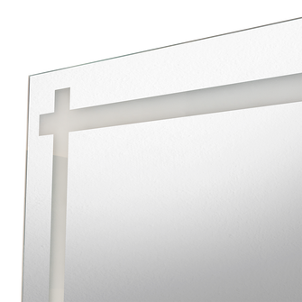 Espejo Rectangular Broni, Gris, con Diseño en Sandblasting