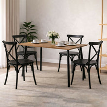 Comedor Rectangular 75x110x70cm + 4 Sillas Ibiza Negras