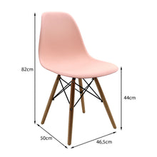 Kit por 4 sillas Eames Patas En Madera para comedor, sala, restaurante - Salmon