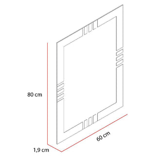 Espejo Rectangular Dali, Gris, Con Diseño en Sandblasting
