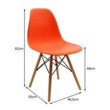 Silla Eames Patas En Madera para comerdor, sala, restaurante - Naranja