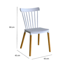 Comedor Redondo 74.5x80x80cm Vienes + 4 Sillas Guam Blancas