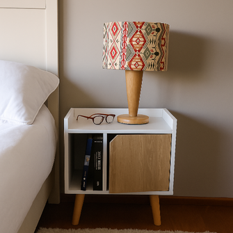 Mesa De Noche Dreams 50x45x30cm Blanca Con Puerta