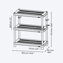 Estantería multifuncional de 3 Niveles Ventilada 18" Negro