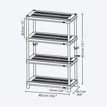 Estantería multifuncional de 4 Niveles Ventilada 18" Negro