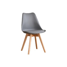 Set de 4 Sillas Fyn, Gris Oscuro, Diseño Minimalista con Espaldar, Cojín y Patas de Madera