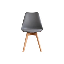Set de 2 Sillas Fyn, Gris Oscuro, Diseño Minimalista con Espaldar, Cojín y Patas de Madera