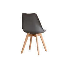 Set de 6 Sillas Fyn, Gris Oscuro, Diseño Minimalista con Espaldar, Cojín y Patas de Madera