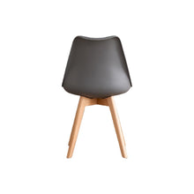 Set de 6 Sillas Fyn, Gris Oscuro, Diseño Minimalista con Espaldar, Cojín y Patas de Madera