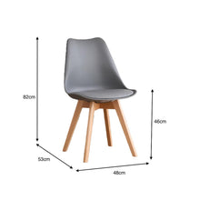 Set de 2 Sillas Fyn, Gris Oscuro, Diseño Minimalista con Espaldar, Cojín y Patas de Madera