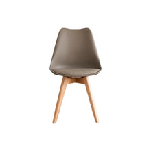 Set de 6 Sillas Fyn, Taupe, Diseño Minimalista con Espaldar, Cojín y Patas de Madera
