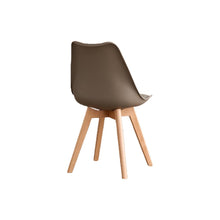 Set de 6 Sillas Fyn, Taupe, Diseño Minimalista con Espaldar, Cojín y Patas de Madera