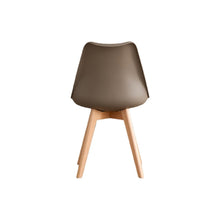 Set de 6 Sillas Fyn, Taupe, Diseño Minimalista con Espaldar, Cojín y Patas de Madera