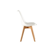 Set de 6 Sillas Fyn, Blanco, Diseño Minimalista con Espaldar, Cojín y Patas de Madera