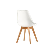 Set de 2 Sillas Fyn, Blanco, Diseño Minimalista con Espaldar, Cojín y Patas de Madera
