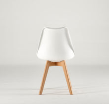 Set de 6 Sillas Fyn, Blanco, Diseño Minimalista con Espaldar, Cojín y Patas de Madera