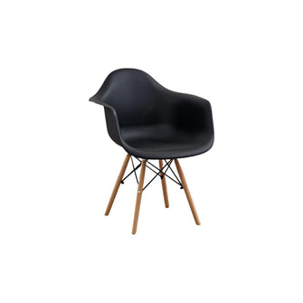 Silla Delia, Color Negro, Con espaldar y patas en Madera X2