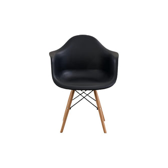 Silla Delia, Color Negro, Con espaldar y patas en Madera X6