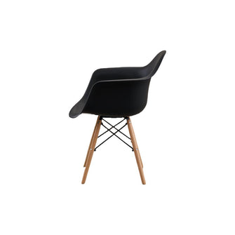 Silla Delia, Color Negro, Con espaldar y patas en Madera X6