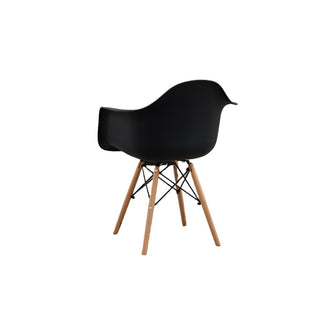 Silla Delia, Color Negro, Con espaldar y patas en Madera X6