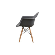 Set de 2 Sillas Eymos, Color Gris Oscuro, con Espaldar y Patas en Madera