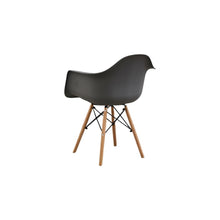 Silla Eymos , Color Gris Oscuro, con Espaldar y Patas en Madera