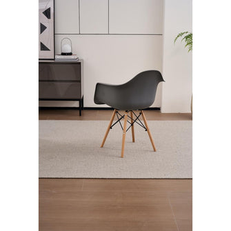 Silla Delia, Color Gris Oscuro, Con espaldar y patas en Madera X4