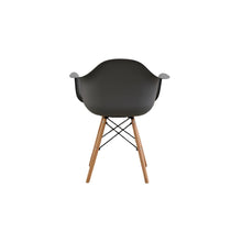 Silla Delia, Color Gris Oscuro, Con espaldar y patas en Madera X4