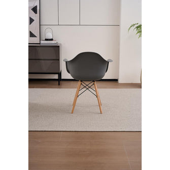Silla Delia, Color Gris Oscuro, Con espaldar y patas en Madera X4