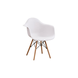 Silla Delia, Color Blanco, Con espaldar y patas en Madera X2