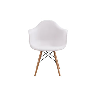 Silla Delia, Color Blanco, Con espaldar y patas en Madera X2