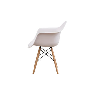 Silla Delia, Color Blanco, Con espaldar y patas en Madera X2