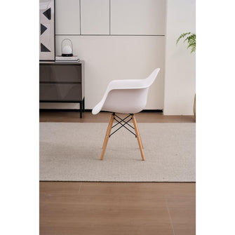 Silla Delia, Color Blanco, Con espaldar y patas en Madera X2