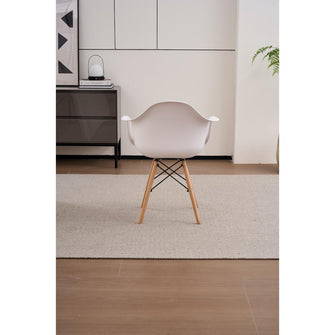 Silla Delia, Color Blanco, Con espaldar y patas en Madera X2