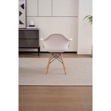 Silla  Eymos, Color Blanco, Con Espaldar y Patas En Madera X4