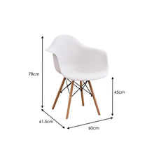 Silla Delia, Color Blanco, Con espaldar y patas en Madera X2