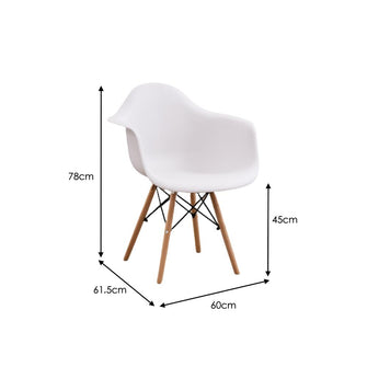 Silla Delia, Color Blanco, Con espaldar y patas en Madera