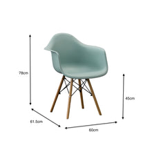 Set de 4 Sillas Eymos , Color Azul Claro, con Espaldar y Patas en Madera
