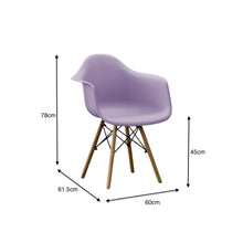 Silla Eymos , Color Lila, con Espaldar y Patas en Madera