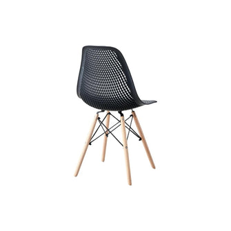Silla Marcus, Color Negro, Con espaldar y patas en Madera X4