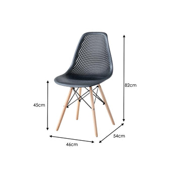 Silla Marcus, Color Negro, Con espaldar y patas en Madera X4