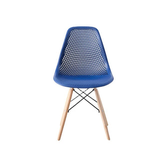 Silla Marcus, Color Azul, Con espaldar y patas en Madera
